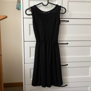 Black skater dress sheer top